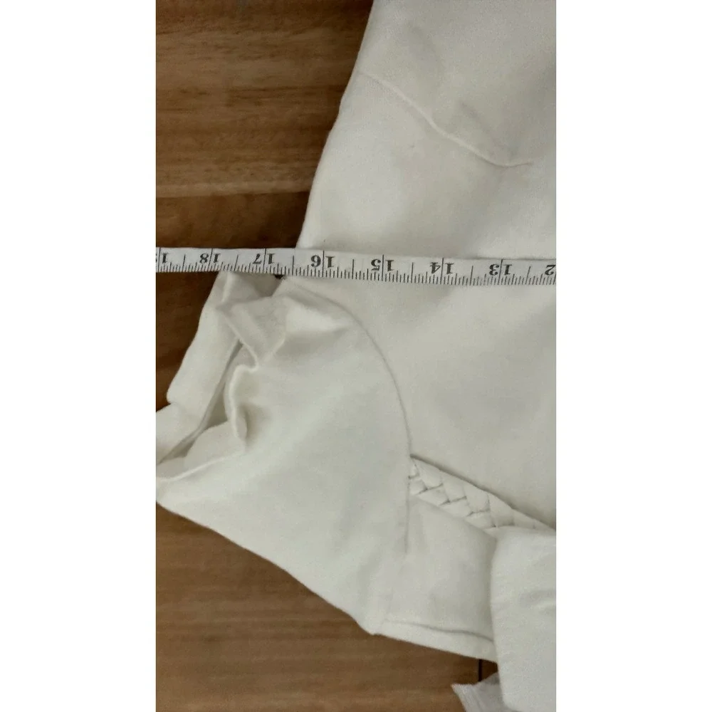 Show Me Your Mumu Outlaw Romper Pearly White Denim Short Sleeve Utility Small